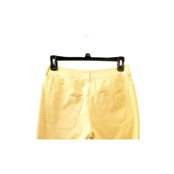 AKRIS PUNTO Yellow Casual Ankle Pants Sz 4 Cuffed Cotton Blend Mid Rise - Picture 6 of 10